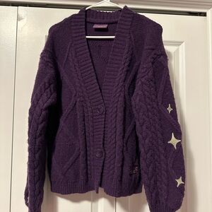 Taylor Swift Speak Now Purple Cable Knit Women's Sweater